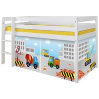 VYSOKÁ POSTEL, 90/200 cm, bílá - bílá/přírodní barvy, Natur, dřevo (90/200cm) - MID.YOU