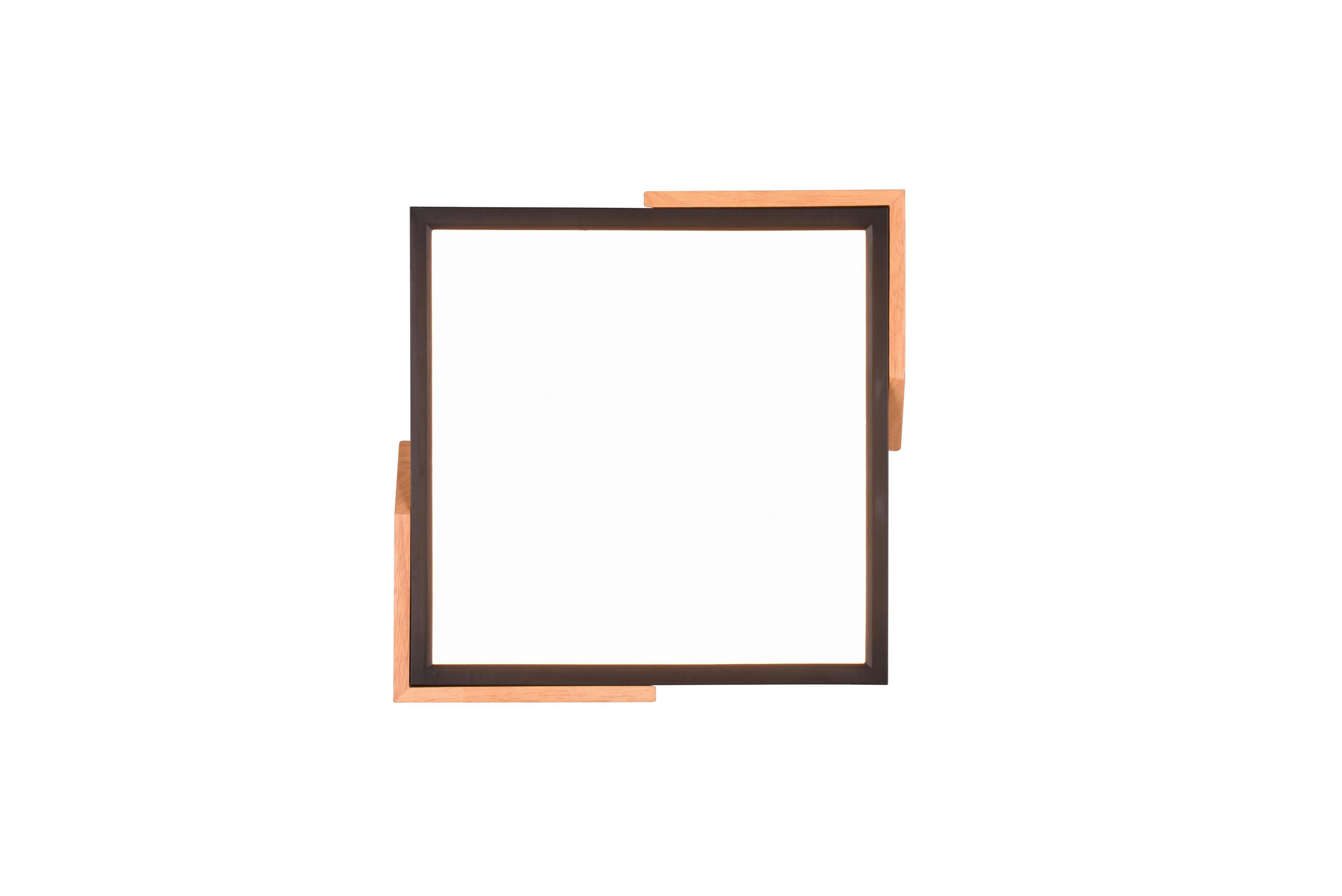 LED-DECKENLEUCHTE Meta 31,5/31,5/3,5 cm   - Schwarz, Natur, Holz/Kunststoff (31,5/31,5/3,5cm)