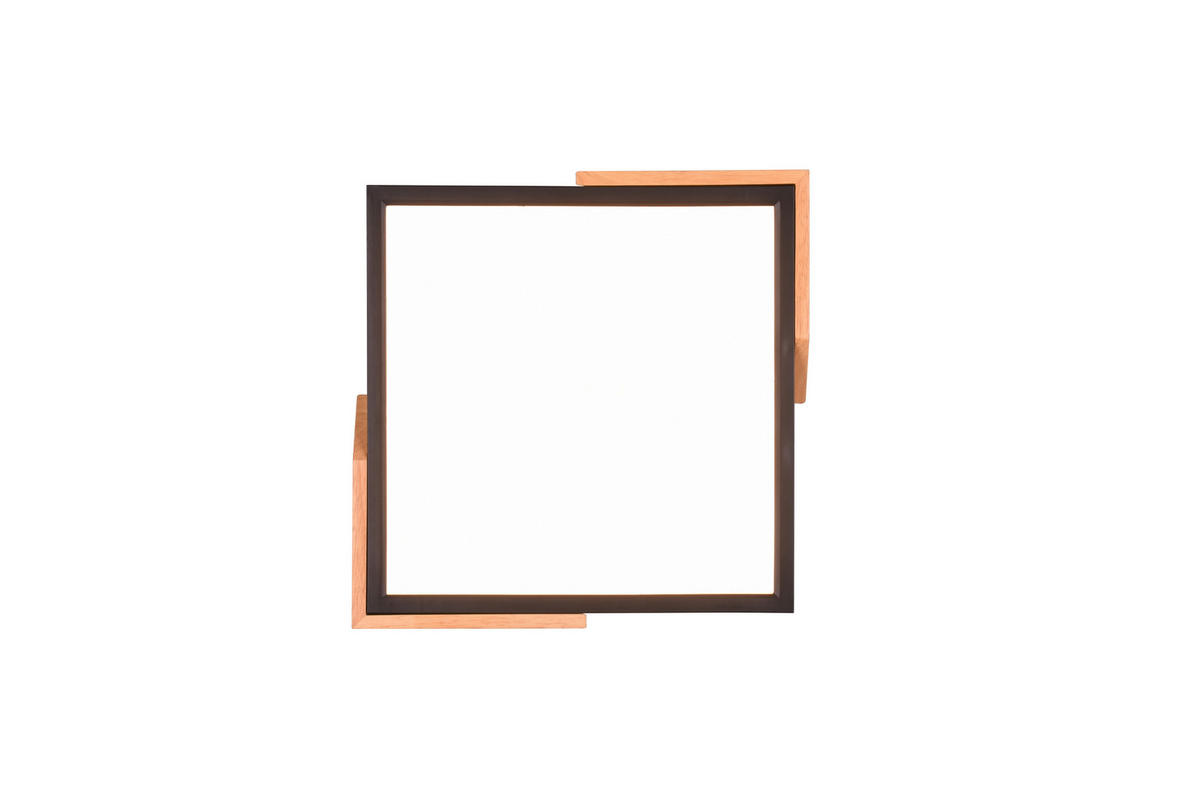 LED-DECKENLEUCHTE    31,5/31,5/3,5 cm  - Schwarz, Natur, Holz/Kunststoff (31,5/31,5/3,5cm)