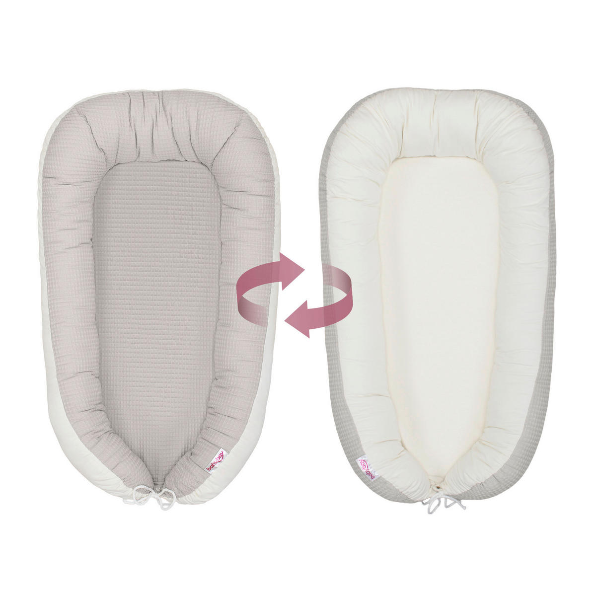 KUSCHELNEST babybay Kuschelnest Waffelpiqué  90/50/13 cm   - Grauweiß, Basics, Textil (90/50/13cm) - Babybay