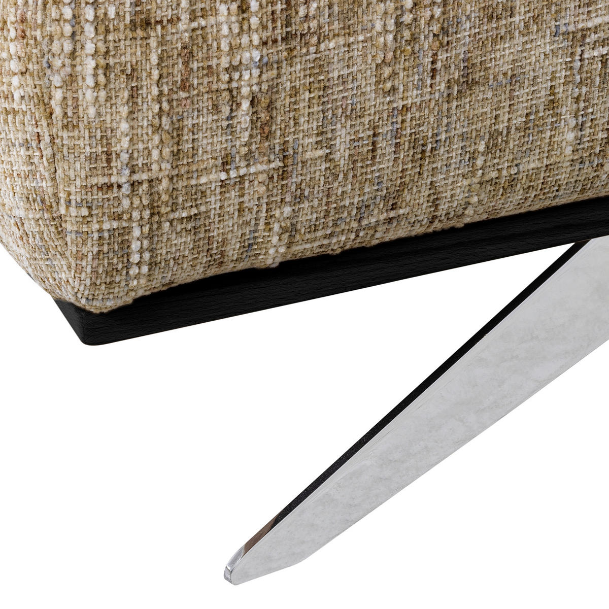 ECKSOFA PORTLAND Hellbraun Struktur Kopfteilverstellung  - Chromfarben/Hellbraun, Design, Holz/Textil (295/187cm) - Livetastic
