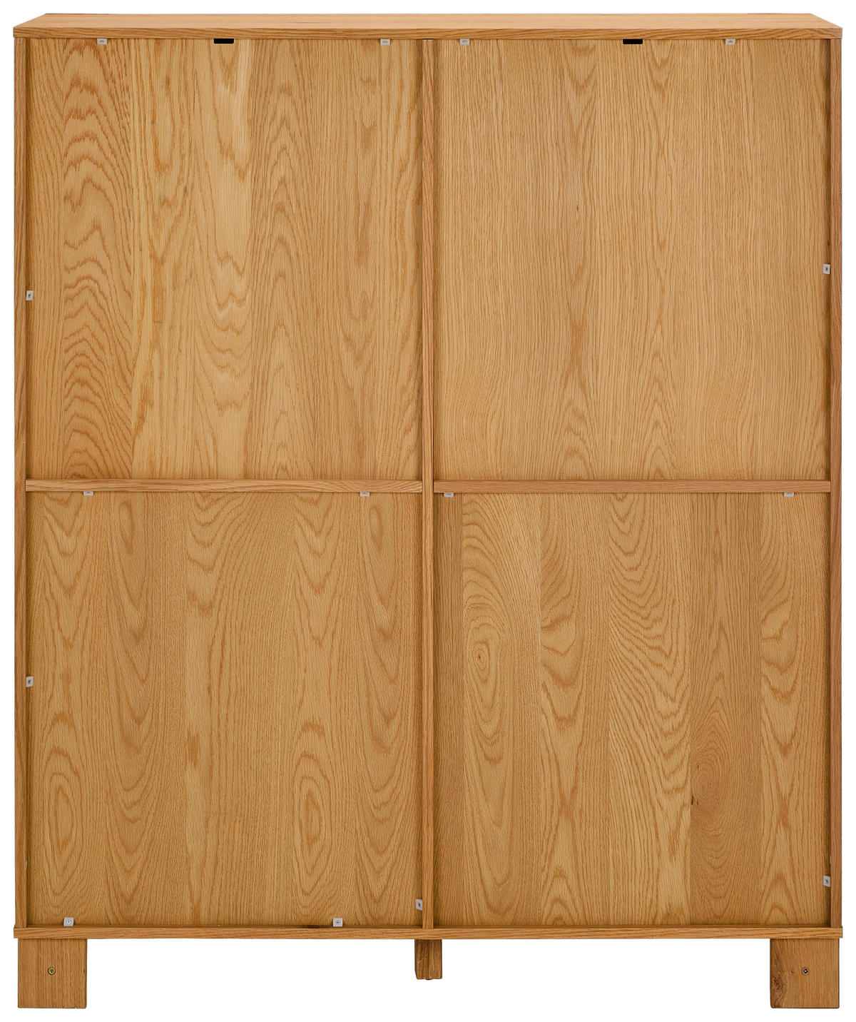 VITRINE in furniert Eiche Klar, Naturfarben  - Klar/Silberfarben, Design, Glas/Holz (121/40/143cm) - MID.YOU