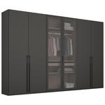 DREHTÜRENSCHRANK  in Graphitfarben  - Graphitfarben, Trend, Glas/Holzwerkstoff (301/223/60cm) - Novel