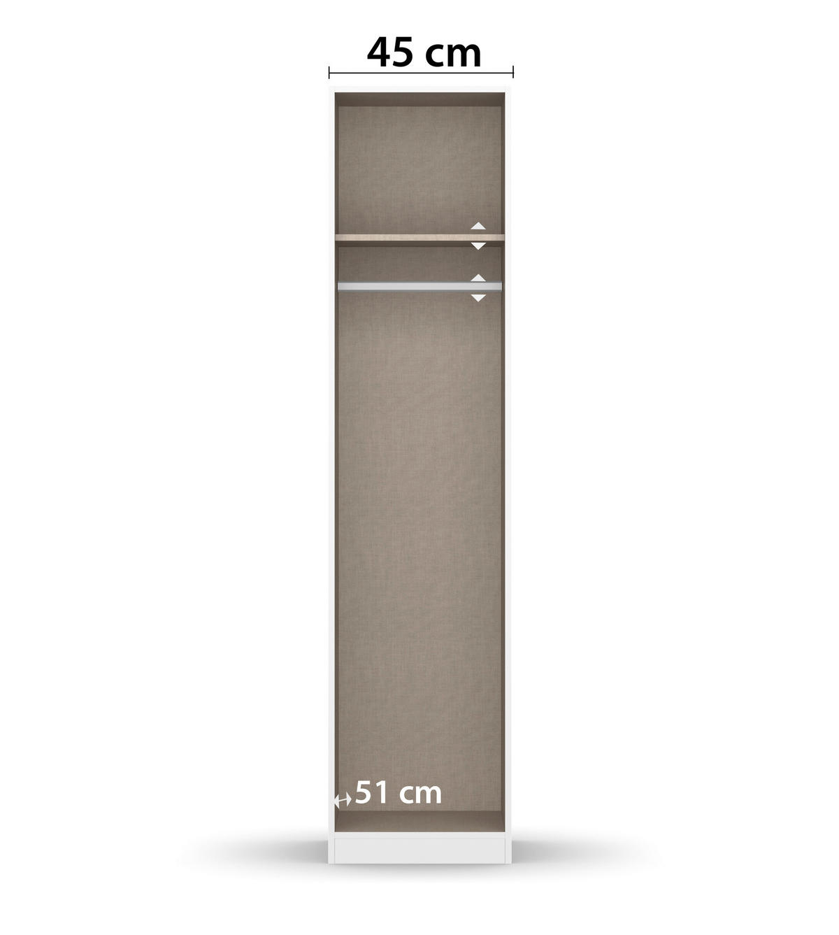 DREHTÜRENSCHRANK in Eiche Artisan, Grau  - Chromfarben/Eiche Artisan, Modern, Holzwerkstoff/Kunststoff (47/197/54cm) - Rauch Möbel