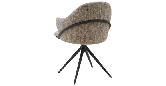 ARMLEHNSTUHL  in beflockt  - Anthrazit/Braun, Design, Textil/Metall (57/84/44,5cm) - Belluti