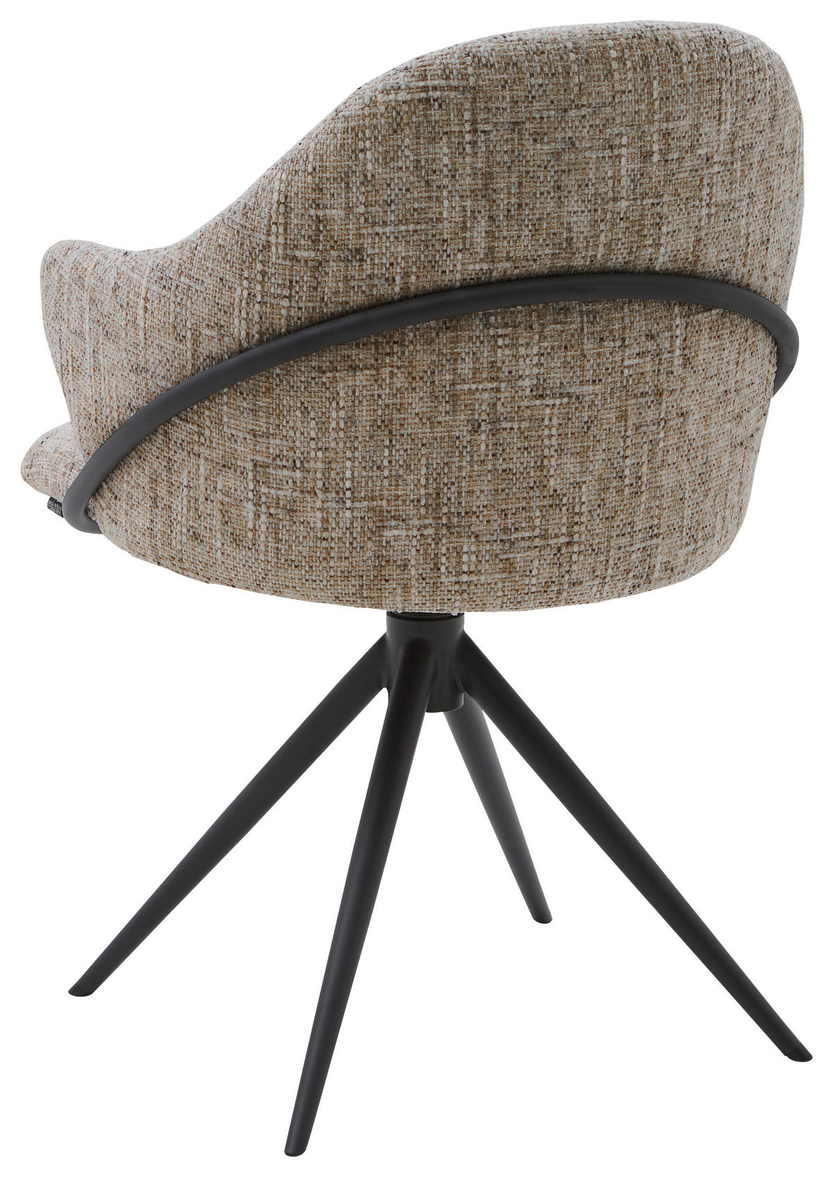 ARMLEHNSTUHL  in beflockt  - Anthrazit/Braun, Design, Textil/Metall (57/84/44,5cm) - Emilio Belluti