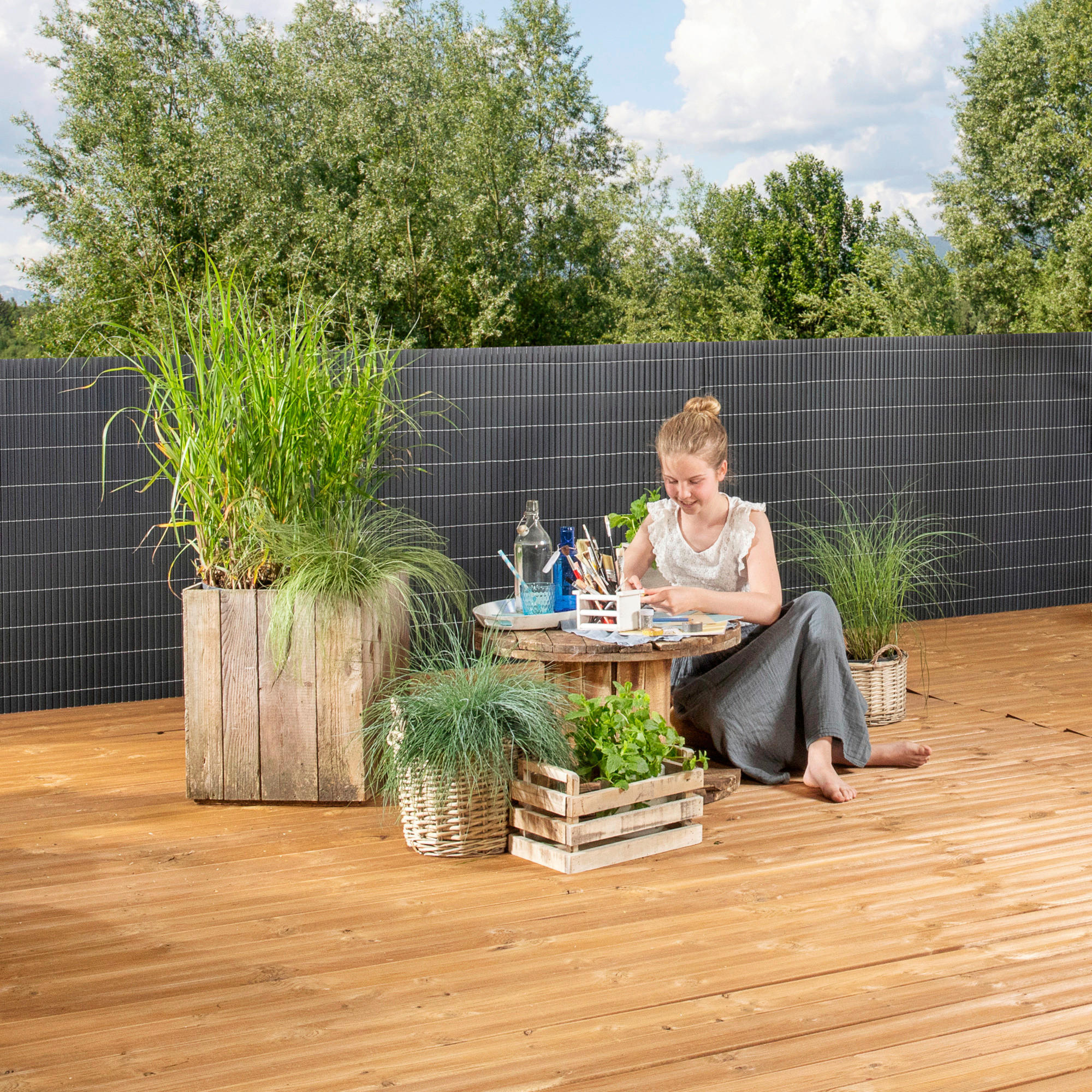 CLONA NA PLOT 300/120 cm  - antracitová, Basics, plast (300/120cm)