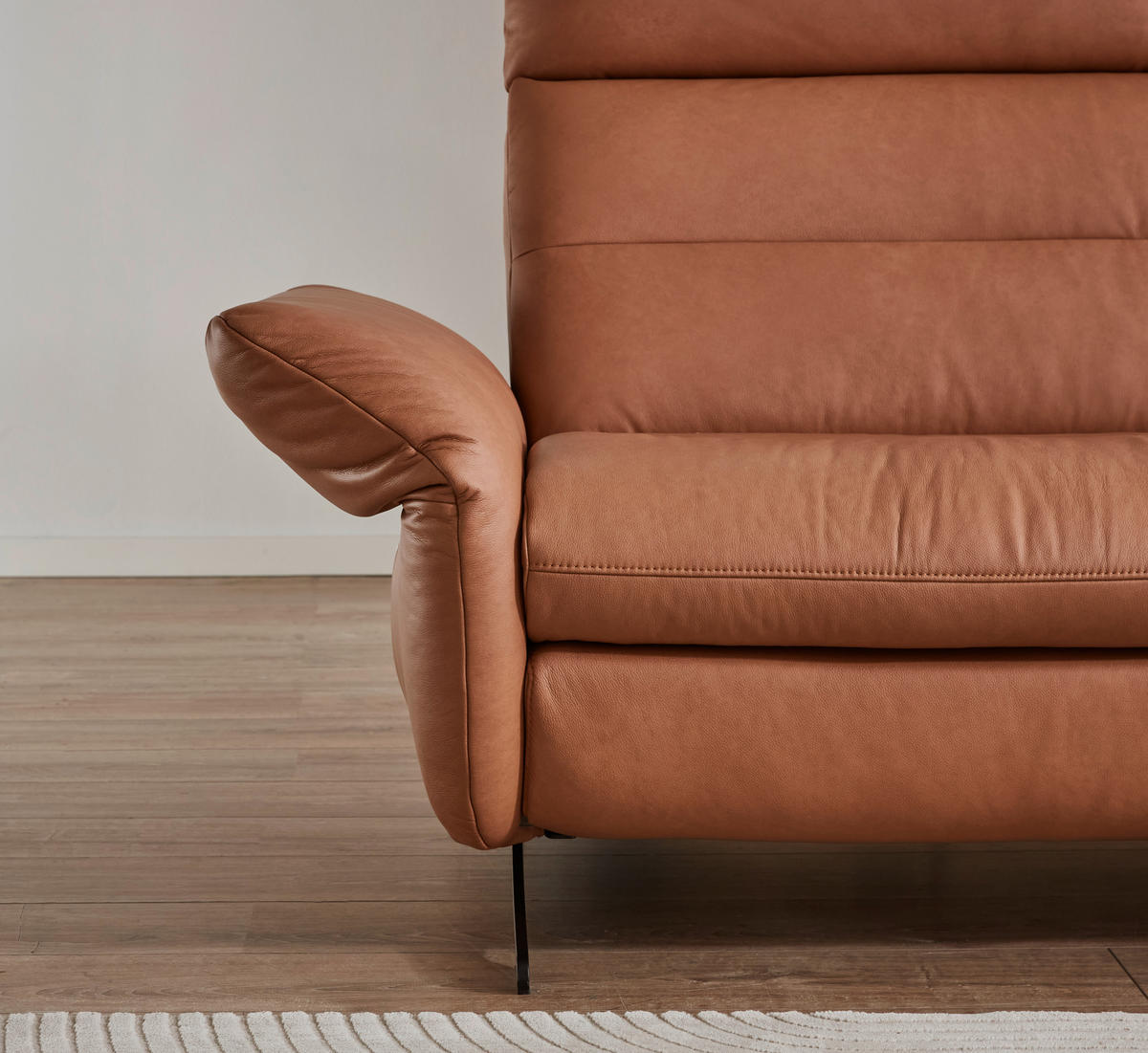 ROHOVÁ SEDACIA SÚPRAVA, koža, farba lieskového orecha - čierna/farba lieskového orecha, Design, kov/koža (157/300cm) - Dieter Knoll