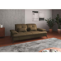3-SITZER-SOFA in Vliesstoff Kombination Echtleder/Stoff Olivgrün  - Schwarz/Olivgrün, Konventionell, Leder/Textil (212/90/122cm) - Sit & More