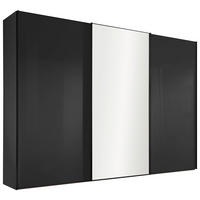SCHWEBETÜRENSCHRANK 298/222/68 cm,  in Anthrazit, 3 Tür(en)  - Anthrazit/Schwarz, Design, Glas/Holzwerkstoff (298/222/68cm) - Moderano