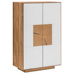 SCHUHSCHRANK  in 72/112/37 cm  - Eichefarben/Weiß, MODERN, Glas/Holz (72/112/37cm) - Linea Natura