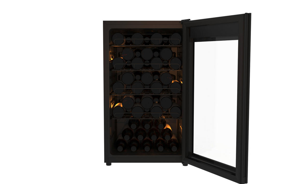 WEINKLIMASCHRANK WKS57DO  - Schwarz, Basics, Glas/Kunststoff (46/26/37cm) - PKM