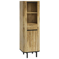 HOCHSCHRANK 51/160/42 cm  - Schwarz/Naturfarben, Natur, Holz/Metall (51/160/42cm) - Livetastic