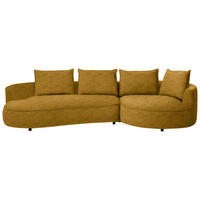 BIGSOFA in Chenille Currygelb  - Currygelb/Schwarz, Design, Kunststoff/Textil (322/82/154cm) - home24