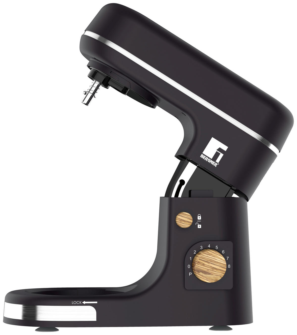 KÜCHENMASCHINE BG-51036-BK  - Edelstahlfarben/Schwarz, Basics, Metall (38/23/33.7cm) - BERGNER