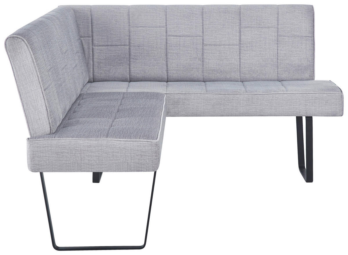 ECKBANK 150/190 cm Samt Hellbraun   - Hellbraun/Schwarz, KONVENTIONELL, Textil/Metall (150/190cm) - MID.YOU