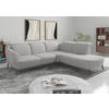 ECKSOFA ZOE E Hellgrau Flachgewebe  - Hellgrau/Schwarz, KONVENTIONELL, Textil/Metall (300/267cm) - Sit & More