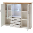 HIGHBOARD Brixen  in 163/142/40 cm  - Eichefarben/Schwarz, Design, Glas/Holzwerkstoff (163/142/40cm) - Landscape