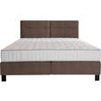 BOXSPRINGBETT 240/220 cm  in Hellbraun  - Hellbraun/Schwarz, KONVENTIONELL, Textil/Metall (240/220cm) - Esposa