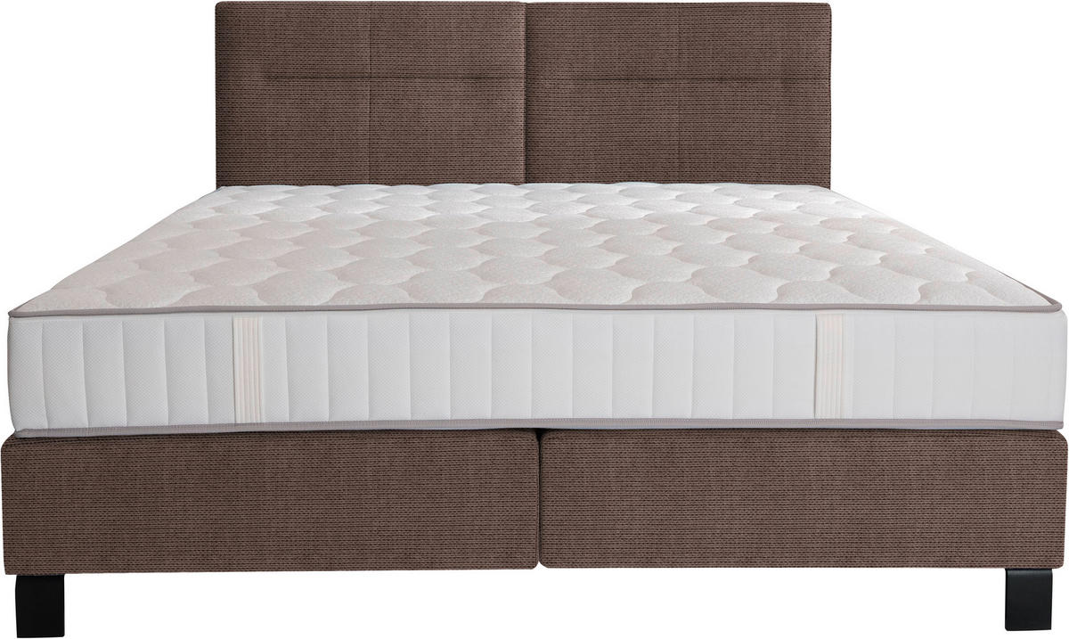 BOXSPRINGBETT 240/220 cm  in Hellbraun  - Hellbraun/Schwarz, Konventionell, Textil/Metall (240/220cm) - Esposa