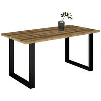 ESSTISCH rechteckig Schwarz, Plankeneiche  - Plankeneiche/Schwarz, MODERN, Holzwerkstoff/Metall (200/100/78cm) - Livetastic