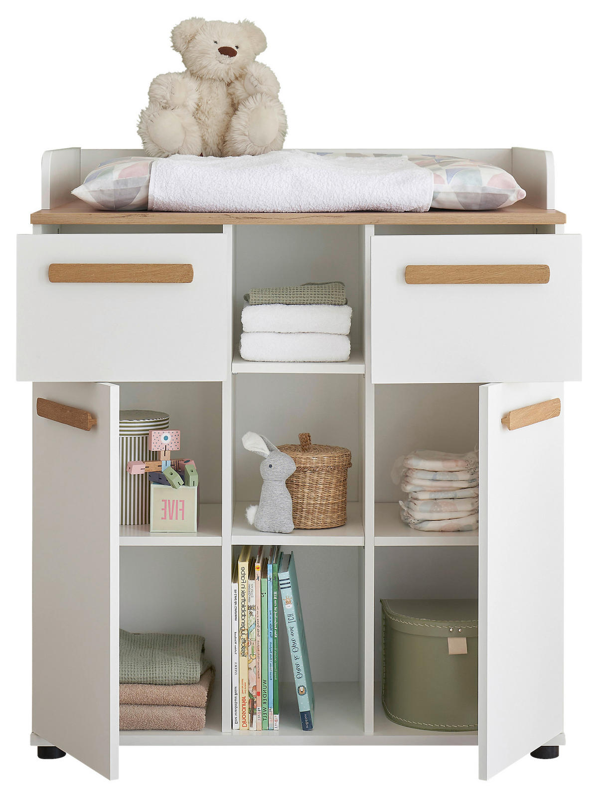 WICKELKOMMODE 89,2/100,2/70 cm  - Eiche Artisan/Weiß, Basics, Holzwerkstoff/Kunststoff (89,2/100,2/70cm) - My Baby Lou
