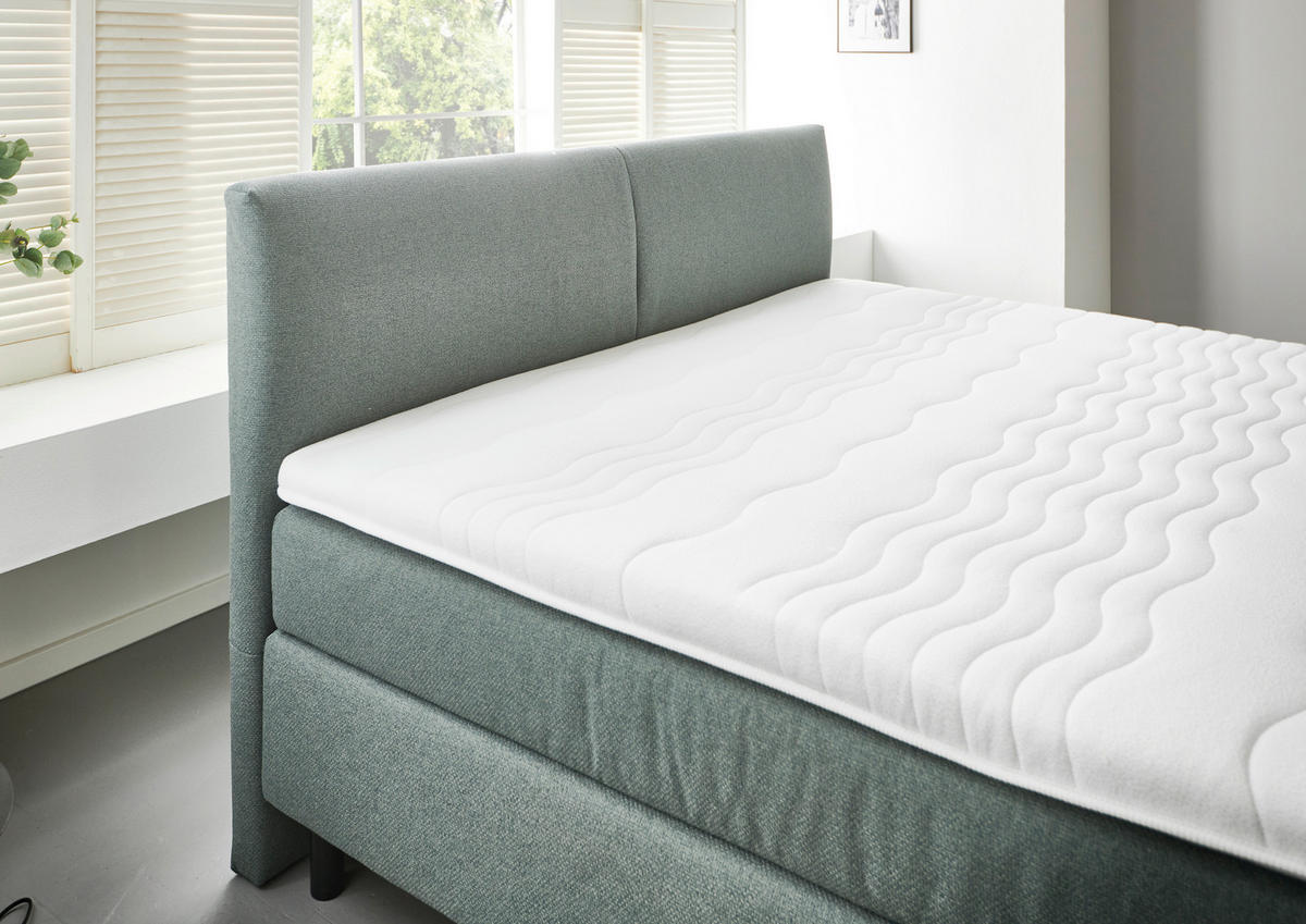 BOXSPRINGBETT 180/200 cm  in Salbeigrün  - Salbeigrün/Schwarz, MODERN, Kunststoff/Textil (180/200cm) - Beldomo - Sleep