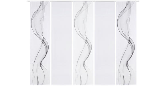 FLÄCHENVORHANG in Grau, Weiß halbtransparent - Weiß/Grau, Design, Textil (60/245cm) - Novel
