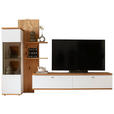 ANBAUWAND  in Weiß, Eiche Bianco  303/203/50 cm  - Eiche Bianco/Anthrazit, Design, Glas/Holz (303/203/50cm) - Novel