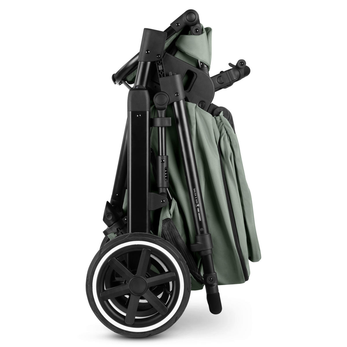 KINDERWAGENSET  Salsa 5 Air Set  Pine  - Pastellgrün/Schwarz, Basics, Textil/Metall (63/118/95,5cm) - ABC Design