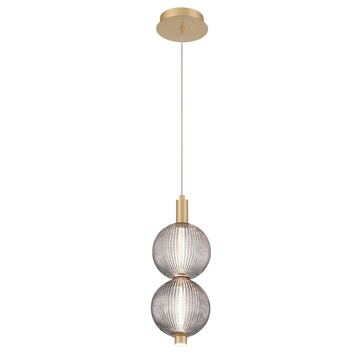 PENDELLEUCHTE 15,2/40 cm    - Goldfarben, Design, Glas/Metall (15,2/40cm) - Elstead Lighting