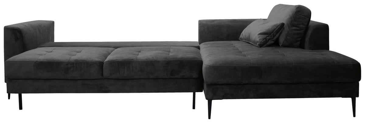 ECKSCHLAFSOFA in Mikrofaser Anthrazit  - Anthrazit/Schwarz, Modern, Textil (280/168cm) - Trendmanufaktur