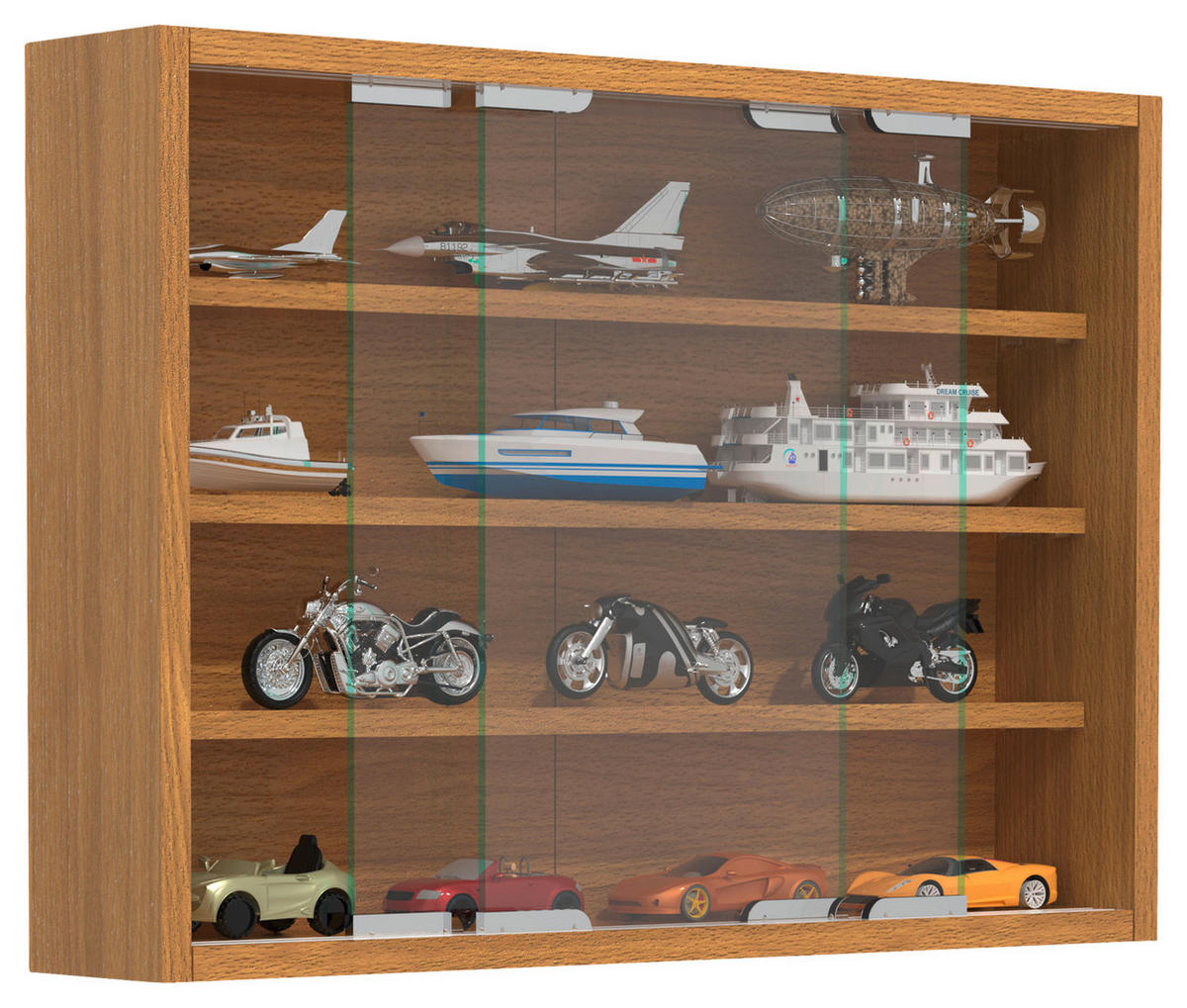 HÄNGEVITRINE in Buchefarben  - Silberfarben/Buchefarben, Modern, Glas/Holzwerkstoff (57/40/10cm) - MID.YOU