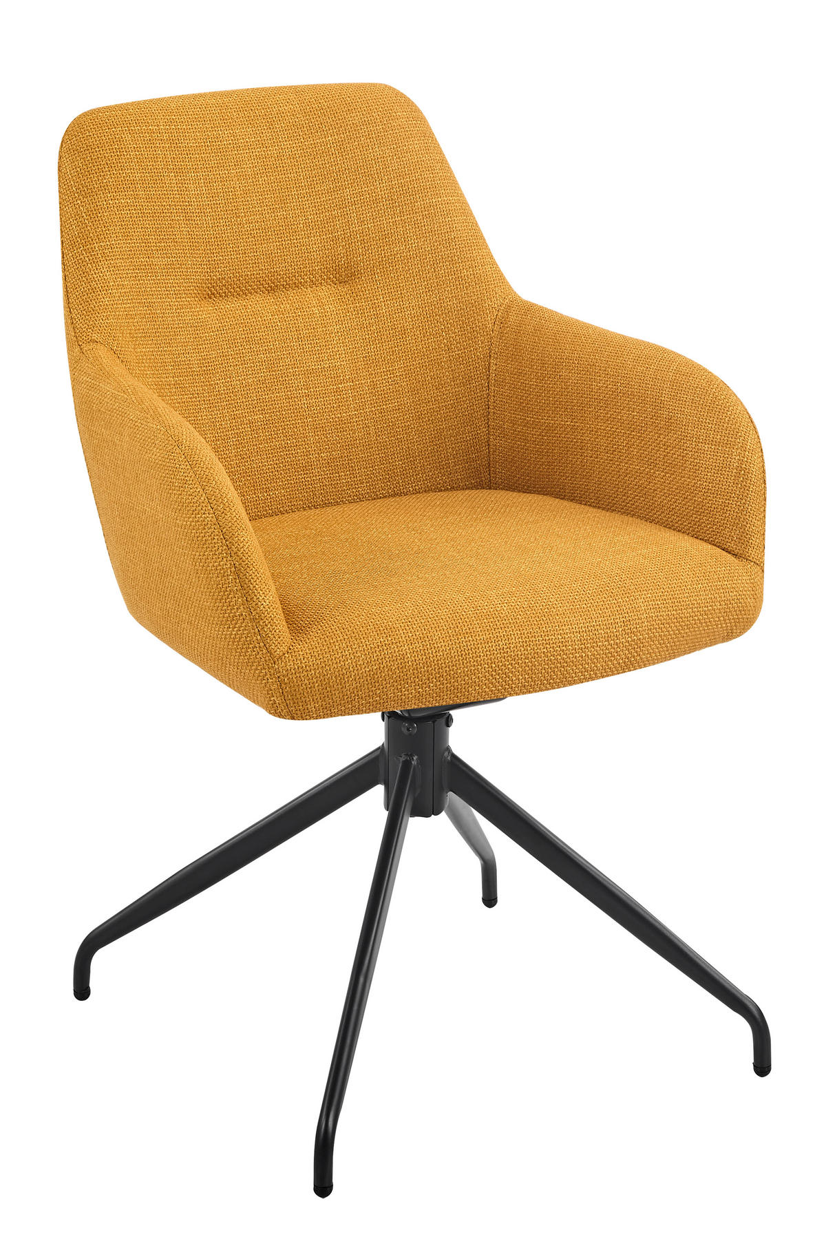 ARMLEHNSTUHL-SET 2 Stück  in Stahl Webstoff, Mikrofaser  - Gelb/Schwarz, MODERN, Textil/Metall (56/83/60cm) - MID.YOU