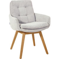 ARMLEHNSTUHL  in Cord  - Eichefarben/Hellgrau, Design, Holz/Textil (63/90/69cm) - Johann Jakob