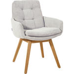 ARMLEHNSTUHL  in Cord  - Eichefarben/Hellgrau, Design, Holz/Textil (63/90/69cm) - Johann Jakob