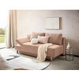 SCHLAFSOFA Flachgewebe Altrosa  - Chromfarben/Altrosa, Design, Holz/Textil (205/77-93/99cm) - Novel