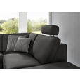 ECKSOFA Latina in Mikrofaser Anthrazit  275/242 cm  - Anthrazit/Alufarben, Design, Textil/Metall (275/242cm) - Dieter Knoll