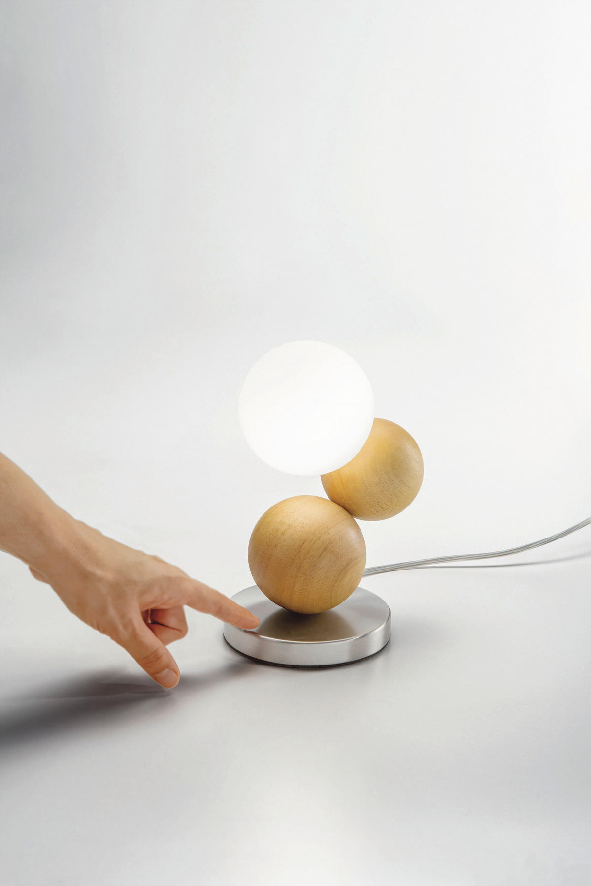 NAMIZNA LED-SVETILKA  Micky   13/15/23,5 cm          - barva oreha/barve niklja, Design, kovina/steklo (13/15/23,5cm)