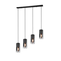 HÄNGELEUCHTE 80,5/10/23-150 cm    - Schwarz, Design, Glas/Metall (80,5/10/23-150cm)