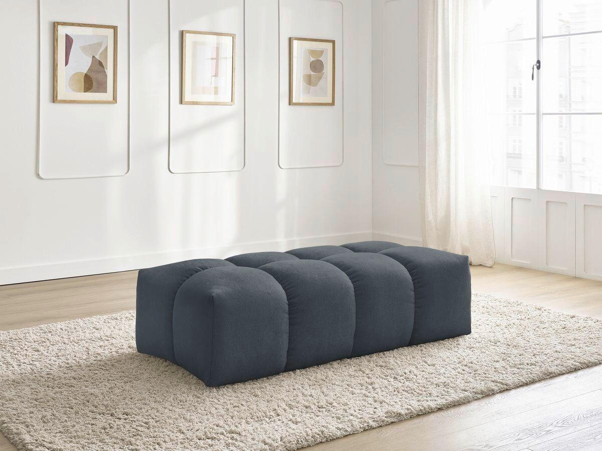 HOCKER EVEREST Struktur Dunkelblau  - Schwarz/Dunkelblau, MODERN, Kunststoff/Textil (140/70/40cm)