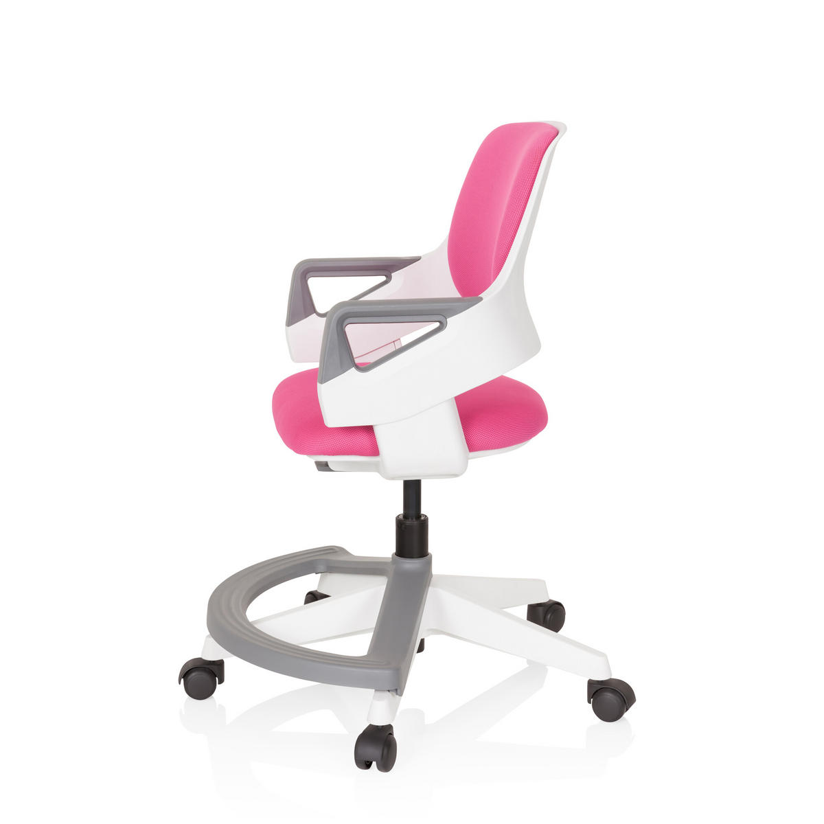 JUGENDDREHSTUHL Pink  - Pink/Weiß, Basics, Kunststoff (53/80-93/60cm) - MID.YOU