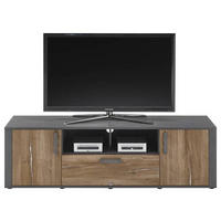 TV-SZEKRÉNY 166/49/42 cm  - ótölgy/sötétszürke, Konventionell, műanyag/faalapú anyag (166/49/42cm) - MID.YOU