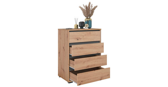 KOMMODE  in 80/103/48 cm  - Eichefarben/Anthrazit, Design, Holzwerkstoff/Kunststoff (80/103/48cm) - Carryhome