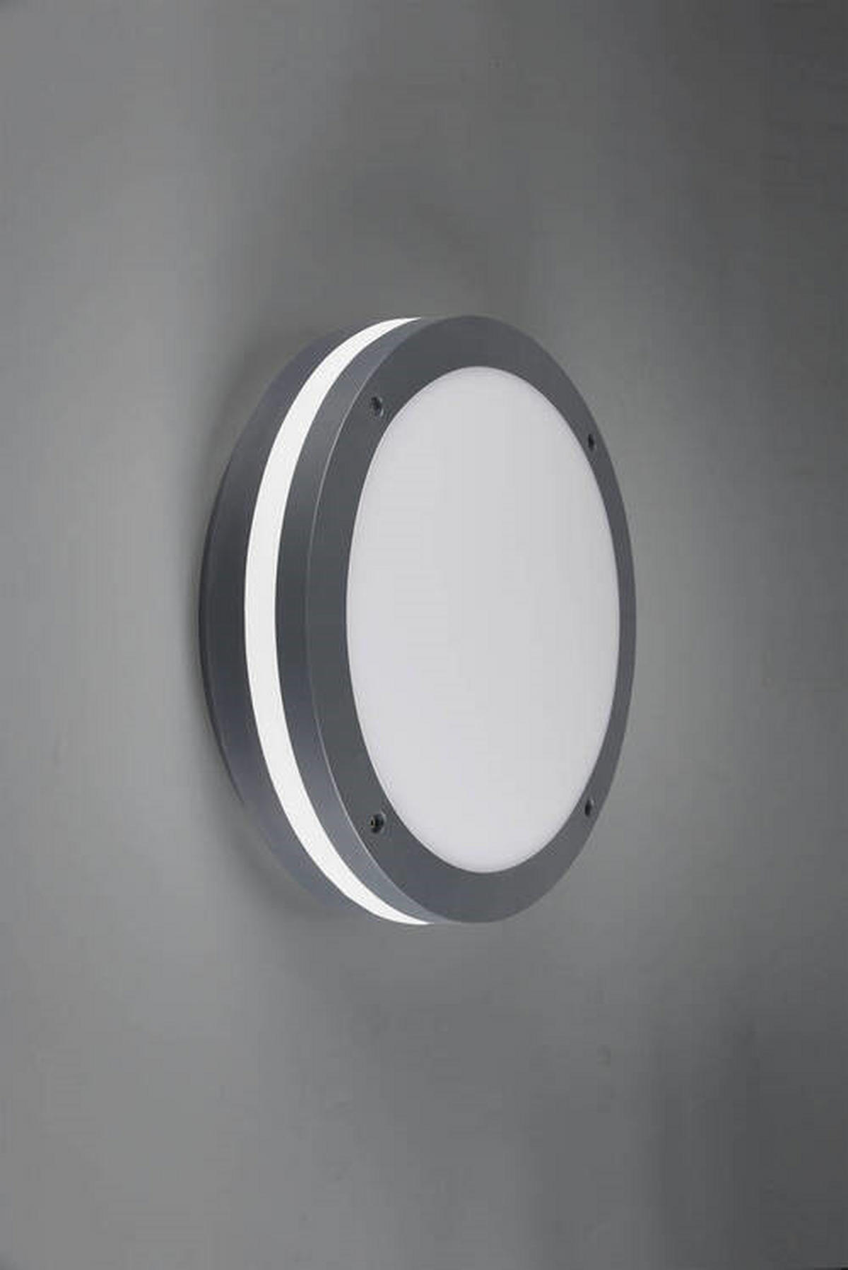 AUSSENDECKENLEUCHTE - Anthrazit, Design, Kunststoff (30/9cm)