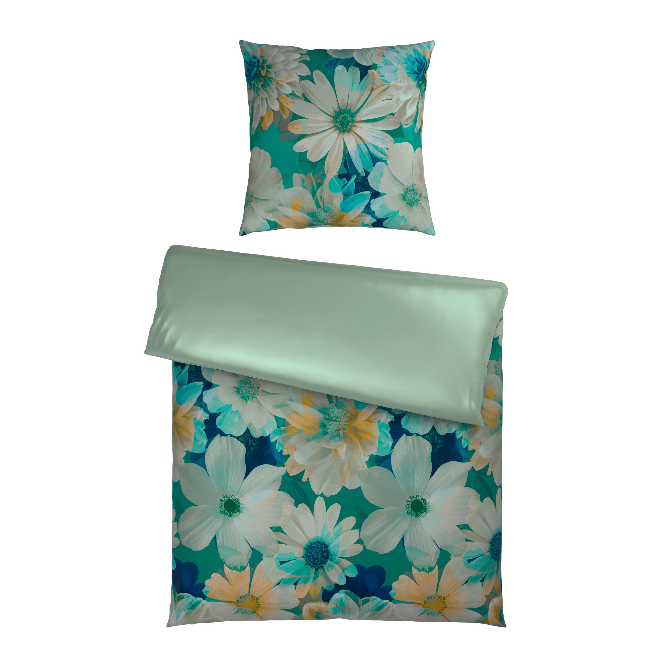 WENDEBETTWÄSCHE 2-teilig 135/200 cm  - Petrol, Textil (135/200cm) - Bio:Vio