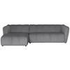 ECKSOFA LIVOLI in Chenille Hellgrau  246/160 cm  - Hellgrau/Schwarz, Design, Textil (246/160cm) - MID.YOU