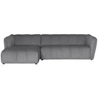 ECKSOFA LIVOLI in Chenille Hellgrau  246/160 cm  - Hellgrau/Schwarz, Design, Textil (246/160cm) - MID.YOU