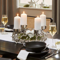 ADVENTSKRANZ  - Silberfarben, Basics, Metall (38/15/38cm) - X-Mas
