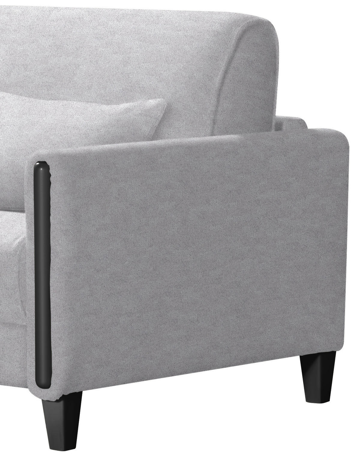 SCHLAFSOFA in Holz, Textil Schwarz, Hellgrau  - Hellgrau/Schwarz, Design, Holz/Textil (174/88/104cm) - Niels Andersson